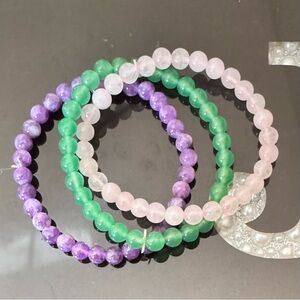Ollie West Bracelet Set - Jade, Amethyst, Rose Quartz